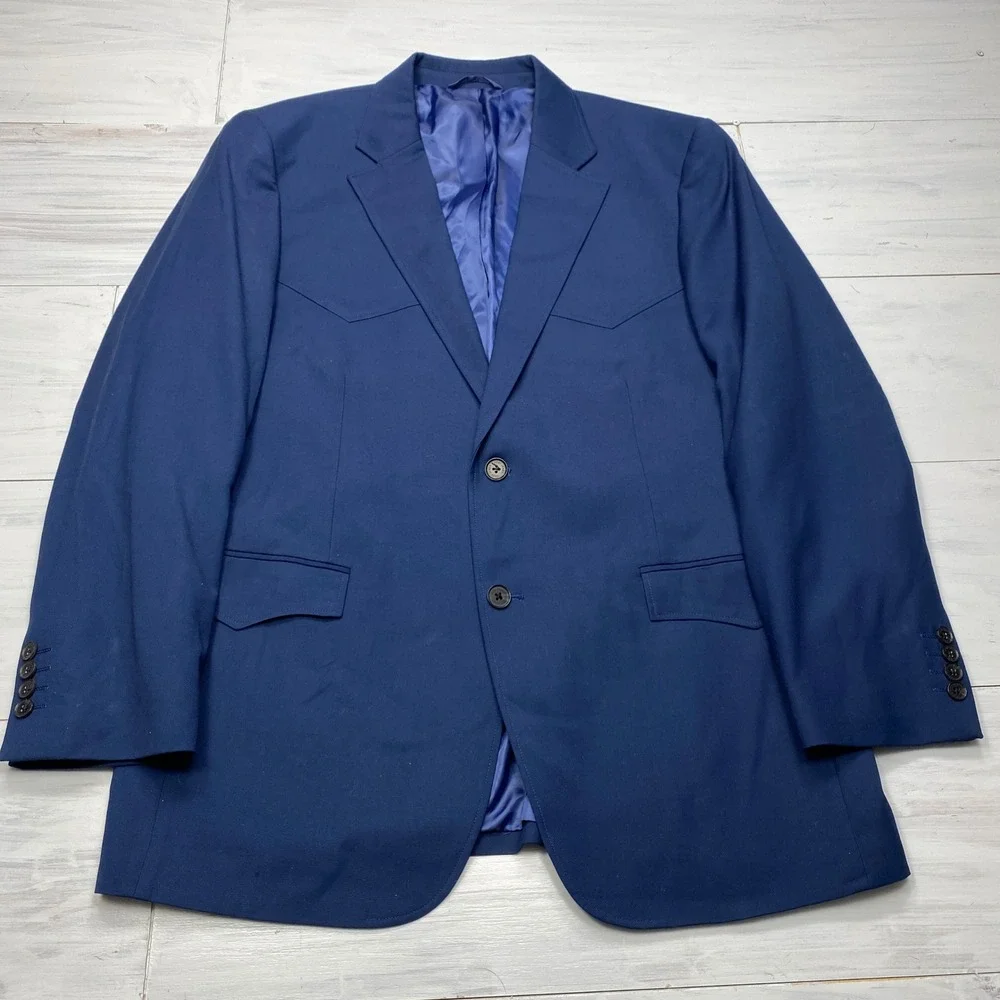 Cody James Western Sport Coat Mens 42R Blue Tennessee Blazer Stretch Formal